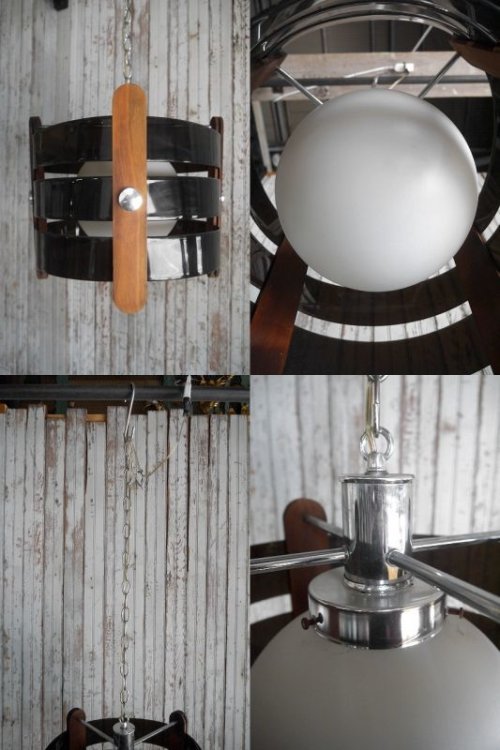 他の写真3: アンティーク　アクリル×ウッドシェード　吊り下げランプ　