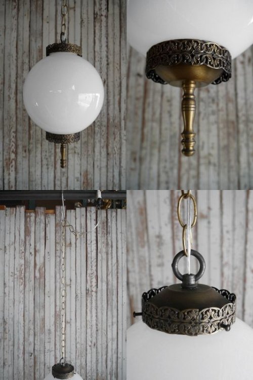 他の写真3: アンティーク　ミルクガラス　吊り下げランプ