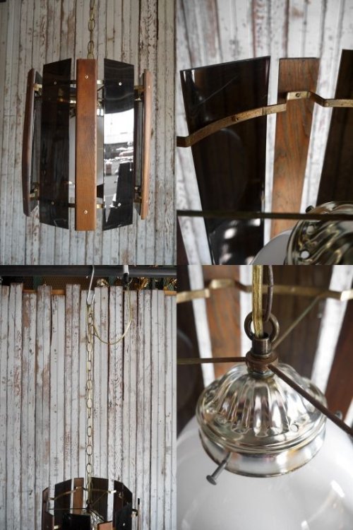 他の写真3: アンティーク　アクリル×ウッドシェード　吊り下げランプ 127