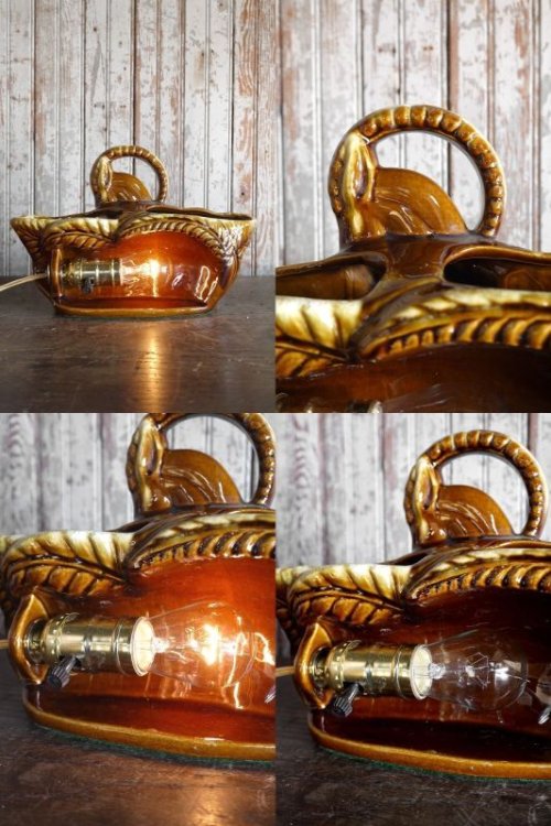 他の写真2: アンティーク　陶器製　ゴートデザインテーブルランプ