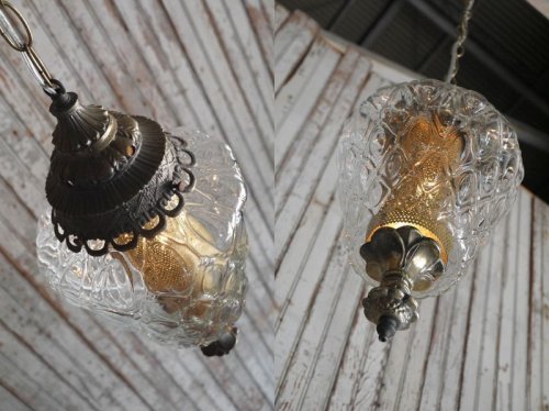 他の写真1: アンティーク　クリアガラス　吊り下げランプ