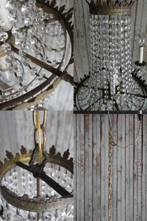 他の写真3: アンティーク　ブラス×ガラス装飾　12灯シャンデリア 
