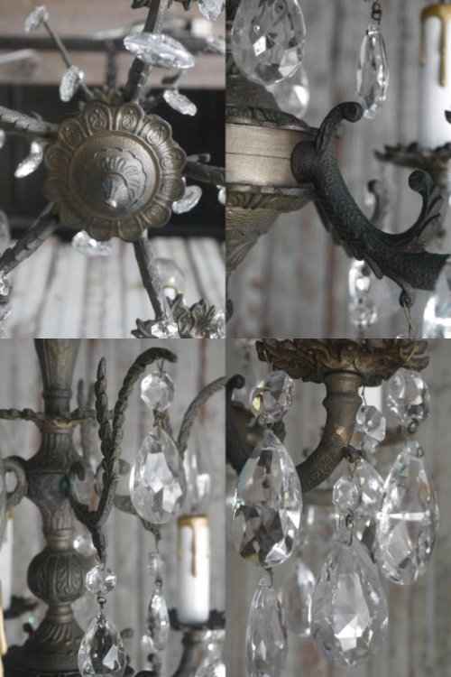 他の写真2: アンティーク　ブラス×ガラス装飾　5灯シャンデリア