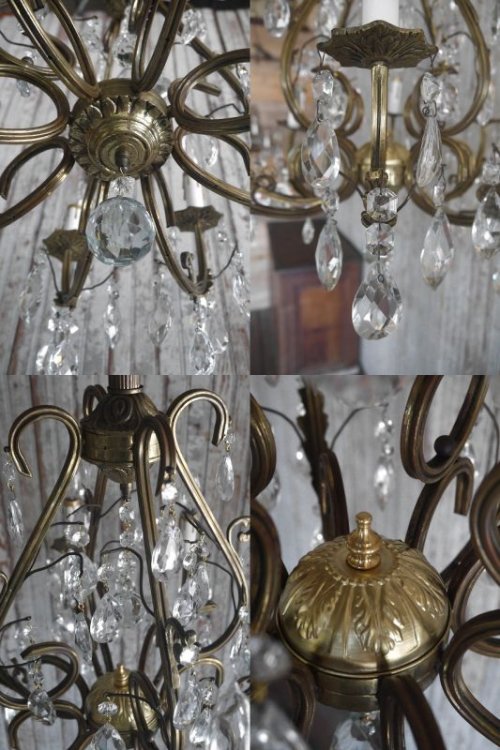 他の写真2: アンティーク　ブラス×ガラス装飾　8灯シャンデリア 