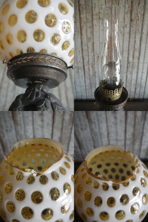 他の写真3: アンティーク　フェントンガラスシェード　2灯テーブルランプ