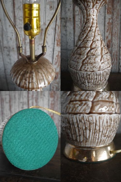他の写真3: アンティーク　陶器製ベース　ファブリックシェード　フロアランプ 