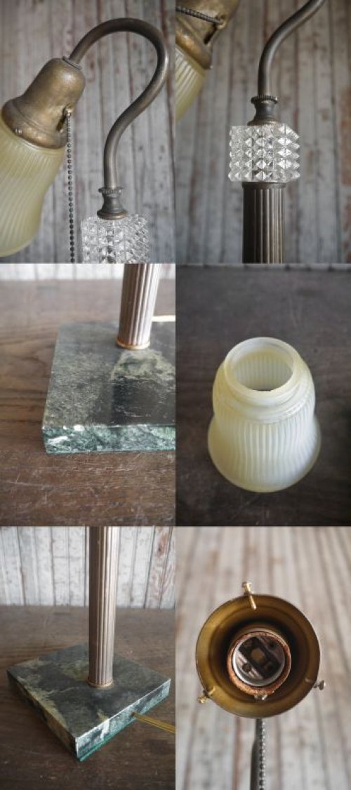 他の写真3: アンティーク　カスリガラスシェード　テーブルランプ
