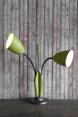 アンティーク　リーフデザイン　2灯フロアランプ