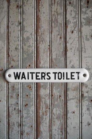 画像1: アンティーク　WAITER`S　TOILET　サインプレート