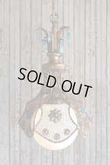 アンティーク　メタル×ミルクガラスシェード　吊り下げランプ