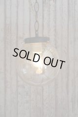 アンティーク　アンバーガラス　吊り下げランプ　