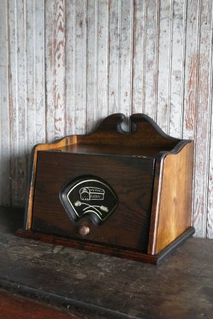 画像1: アンティーク　ウッド×ガラス　BREADBOX
