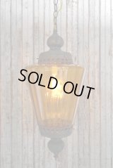 アンティーク　アンバーガラス　吊り下げランプ　