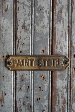 画像1: アンティーク　PAINT　STORE　ブラスプレート