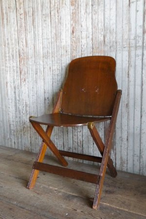画像1: アンティーク　AMERICAN SEATING COMPANY　ウッドフォールディングチェア