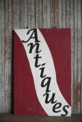アンティーク　Antiques　両面ウッドサイン