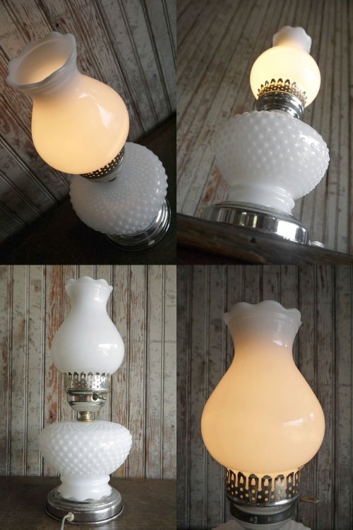 他の写真1: アンティーク　ミルクガラスシェード　テーブルランプ