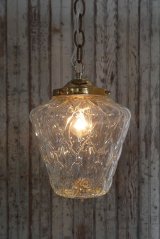 アンティーク　クリアガラス　吊り下げランプ 
