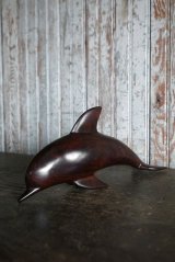アンティーク　ドルフィンモチーフ　ウッドオブジェ