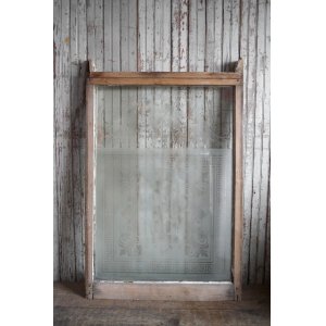 画像: アンティーク　1800年代後期　SMOKE ROOM　ミルクペイント　ガラス×ウッド　窓枠 