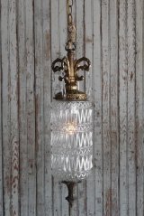 画像: アンティーク　シャンデリア装飾　クリアガラス吊り下げランプ 