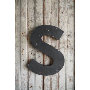 画像: アンティーク　アルファベット　S　メタルサイン 