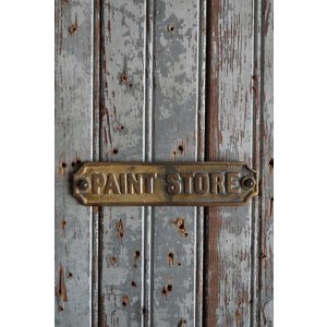 画像: アンティーク　PAINT　STORE　ブラスプレート