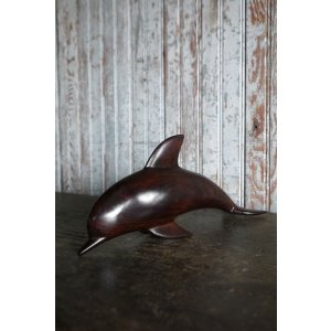 画像: アンティーク　ドルフィンモチーフ　ウッドオブジェ