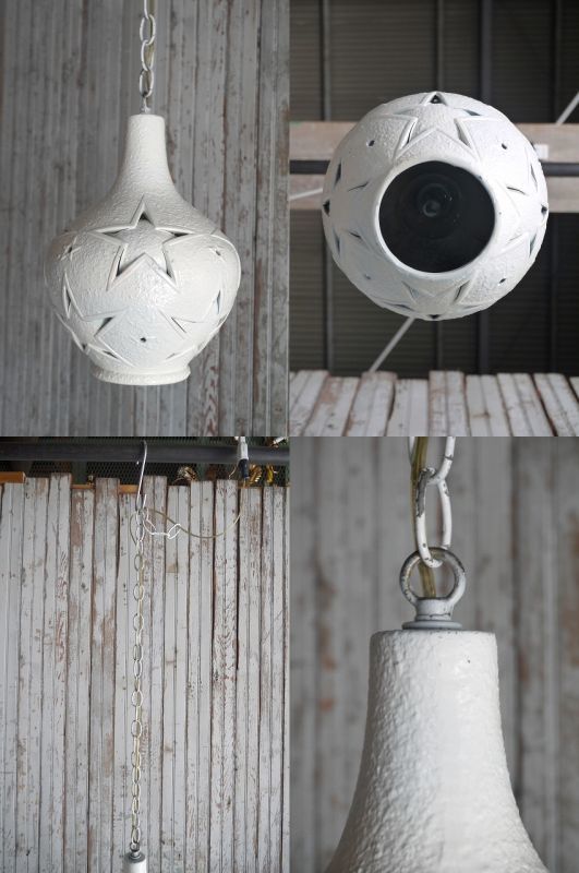 画像: アンティーク　陶器製　スターデザイン　吊り下げランプ 116