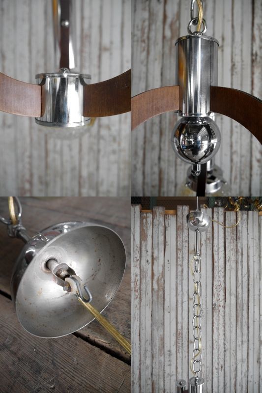 画像: アンティーク　Murano Glass　3灯吊り下げランプ