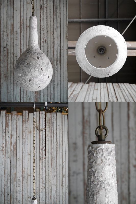 画像: アンティーク　陶器製　スターデザイン　吊り下げランプ