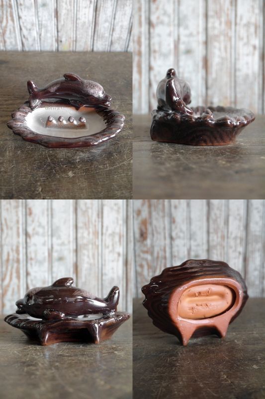 画像: アンティーク　陶器製　イルカデザインアッシュトレイ