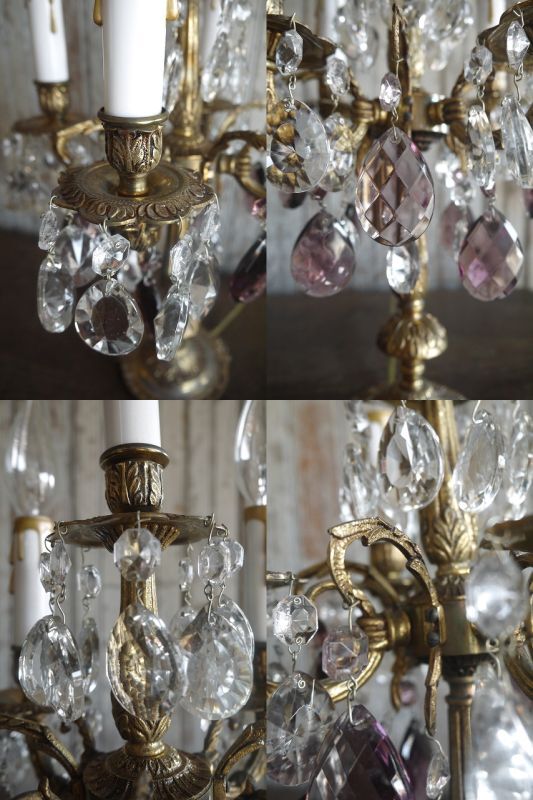 画像: アンティーク　シャンデリア装飾　ブラス5灯テーブルランプ 