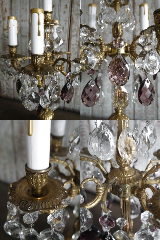 画像: アンティーク　シャンデリア装飾　ブラス5灯テーブルランプ 