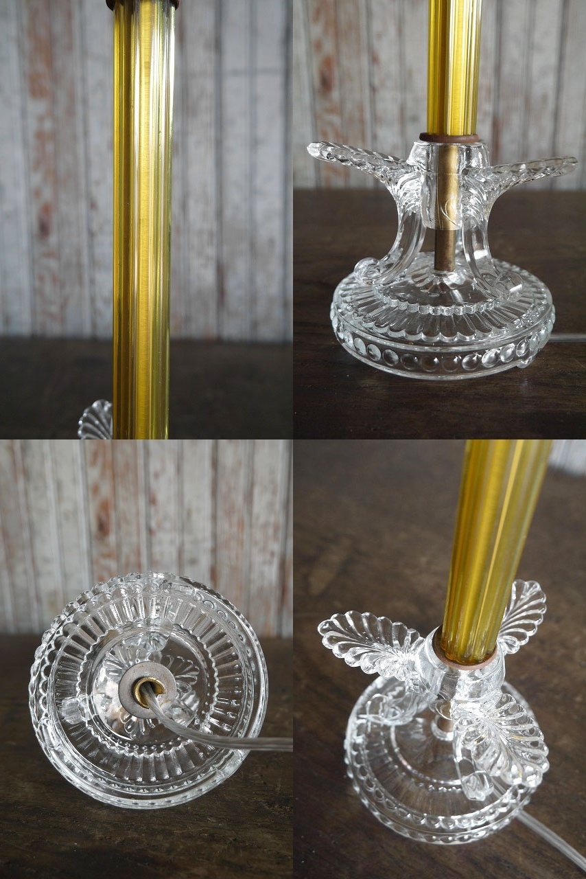 画像: アンティーク　クリアガラス　テーブルランプ