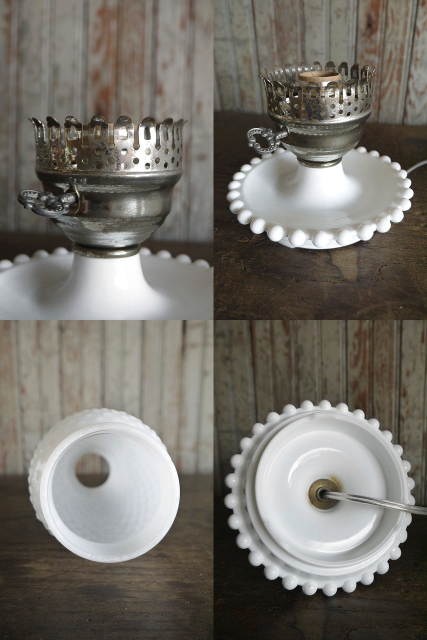 画像: アンティーク　ミルクガラスシェード　テーブルランプ