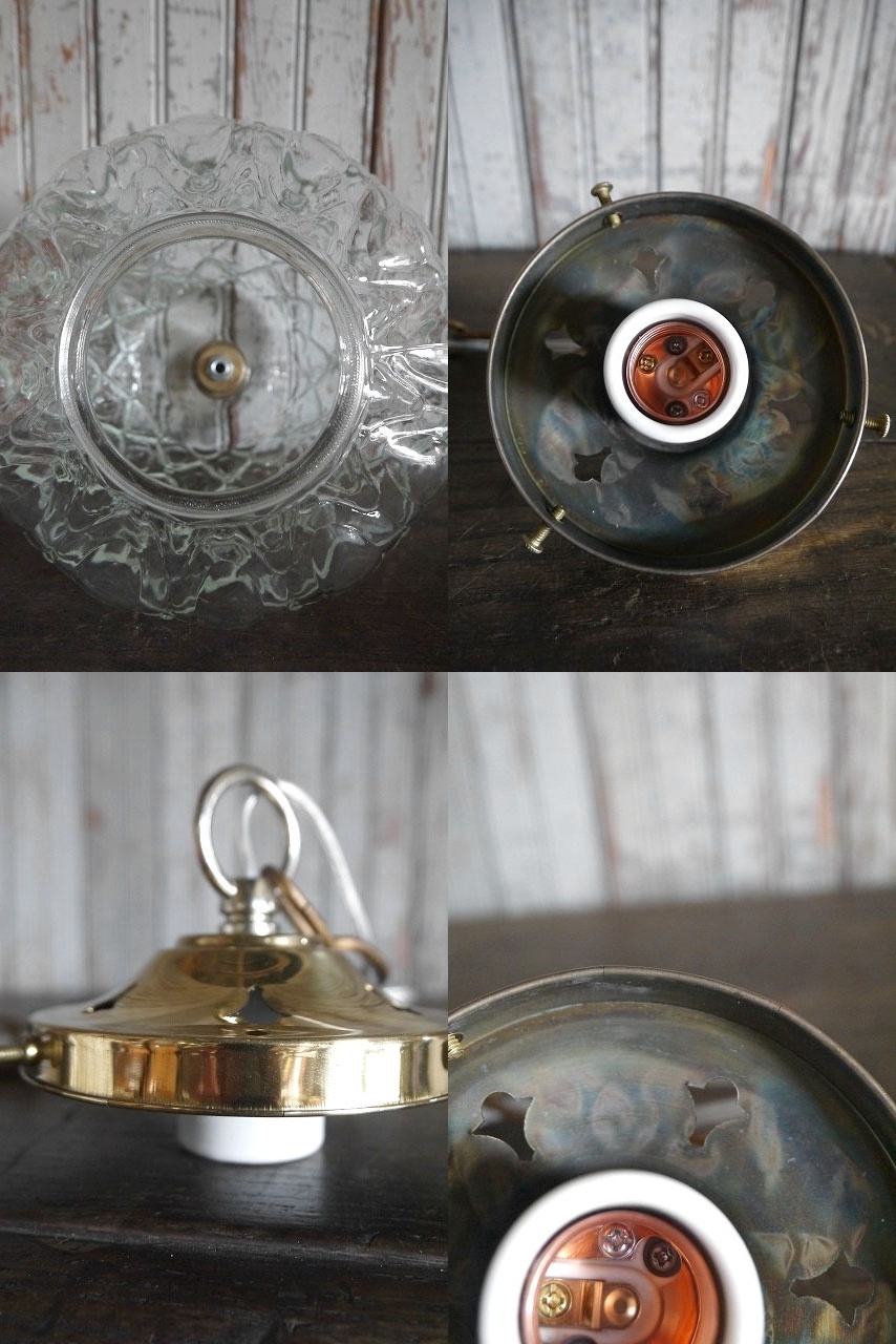 画像: アンティーク　クリアガラス　吊り下げランプ 