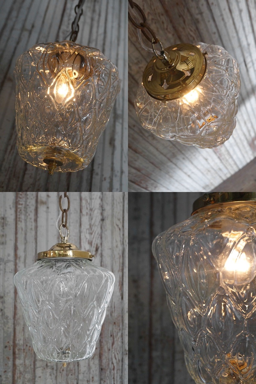 画像: アンティーク　クリアガラス　吊り下げランプ 